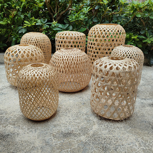 纯手工竹编之中式田园复古风吊灯灯笼适用餐厅特色民宿酒店装饰