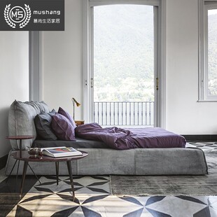 baxter床意大利进口真皮双人软包北欧设计师简约轻奢主卧1.8m婚床