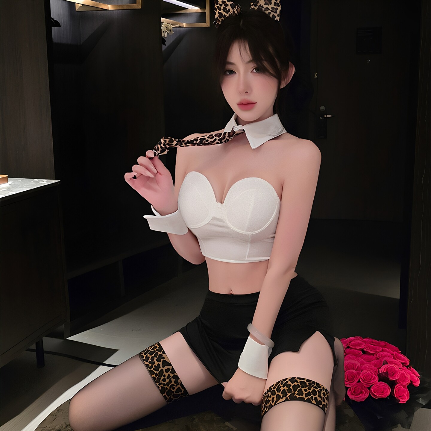 性感秘书抹胸包臀裙情调睡衣套装