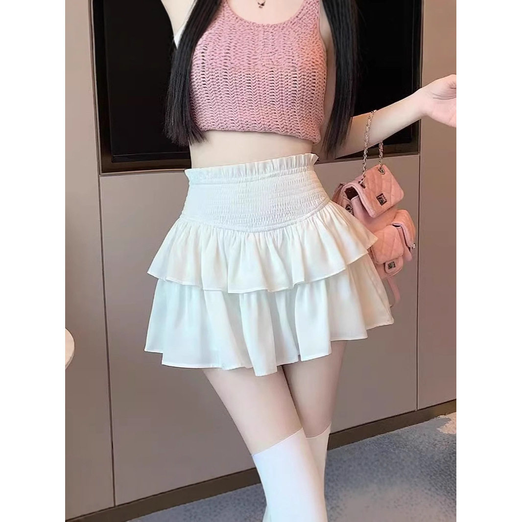 芭蕾风短裙女春夏新款韩版甜美束腰辣妹风高腰遮胯显瘦蓬蓬蛋糕裙