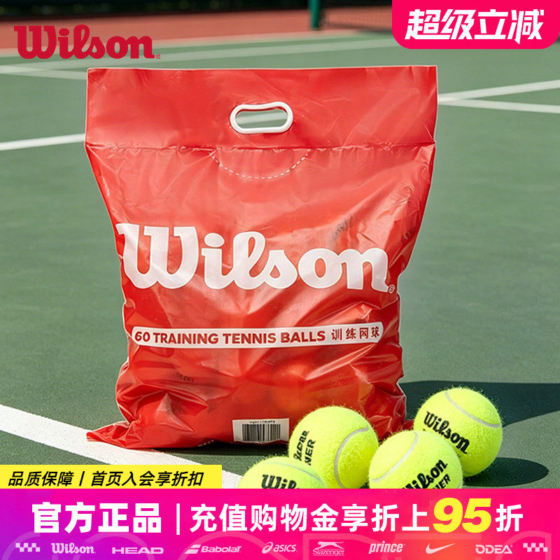 Wilson威尔胜网球威尔逊无压球耐磨耐打初学者练习专业比赛训练球