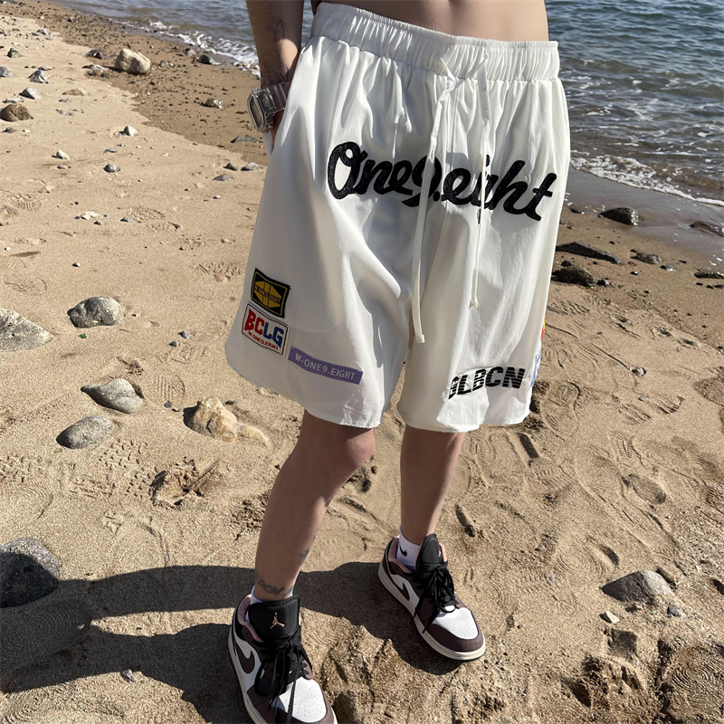 2025夏季新款！宽松阔腿刺绣五分短裤809B-DK03-P45控58，男装牛仔裤，星座809B（原星座805）