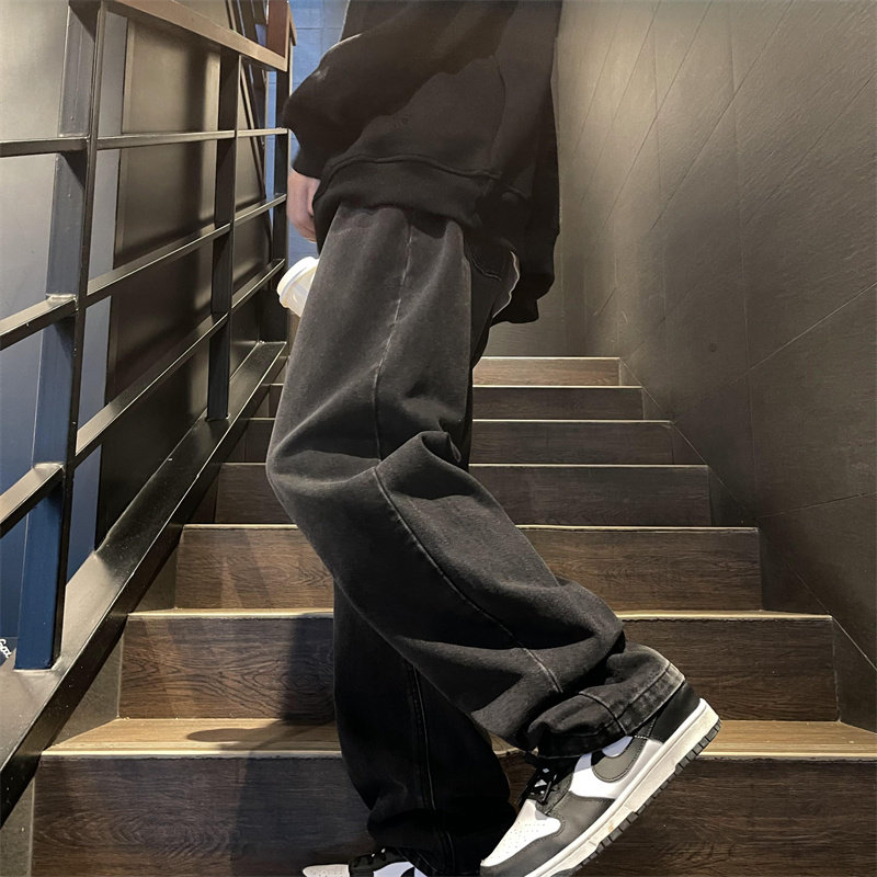 2025秋季新款！宽松直筒牛仔裤纯色裤子805-KZ105-P48控68,男装牛仔裤,星座809B（原星座805）