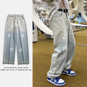 2025春季 渐变 印花 宽松 直筒牛仔裤 805-D21-P55控68图片