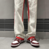 2025春季新款喷漆泼墨宽松直筒牛仔裤805-D19-P55控68，男装牛仔裤，星座809B（原星座805）