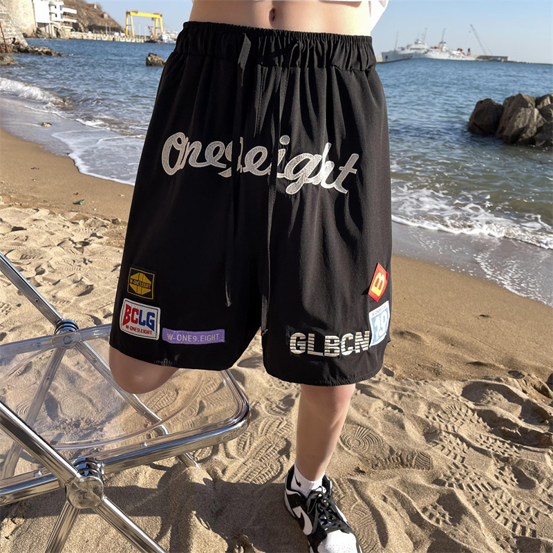 2025夏季新款！宽松阔腿刺绣五分短裤809B-DK03-P45控58，男装牛仔裤，星座809B（原星座805）