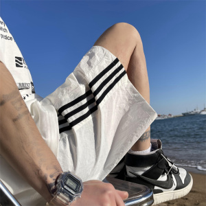 2025夏季新款！ 宽松直筒三条杠五分休闲短裤 809B-DK11-P35 控48，男装牛仔裤，星座809B（原星座805）