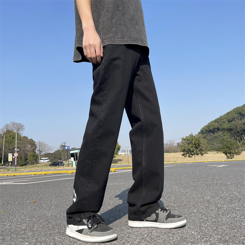 2025春季新款！宽松直筒印花牛仔裤809B-D32-P55控68,男装牛仔裤,星座809B（原星座805）