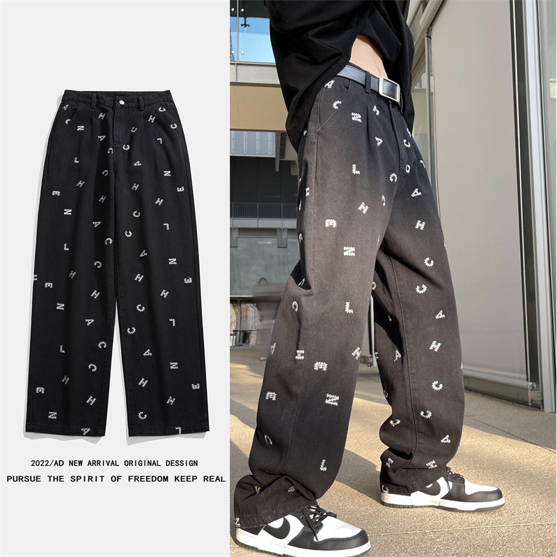 2025春季新款！宽松直筒牛仔裤工艺长裤805-D01-P60控78，男装牛仔裤，星座809B（原星座805）