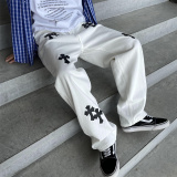 2025春季新款宽松直筒十字架中性牛仔裤XZ805-AE35-P55控68，男装牛仔裤，星座809B（原星座805）