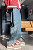 2025秋季新款！宽松阔腿牛仔裤刺绣裤子805-KZ98-P55控68，男装牛仔裤，星座809B（原星座805）