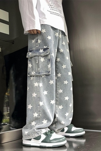2025春季新款 印花 工装口袋牛仔裤 805-D23-P60控78图片