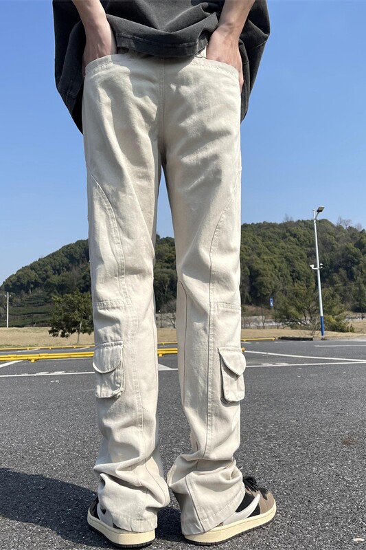 2025春季新款！帅气宽松直筒阔腿工装长裤809B-D81-P65控88,男装工装外套,星座809B（原星座805）