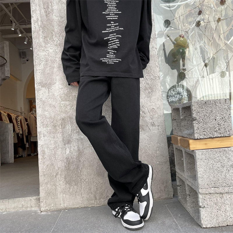 2025春季新款！宽松直筒印花牛仔长裤805-D32-P55控68,男装休闲裤,星座809B（原星座805）