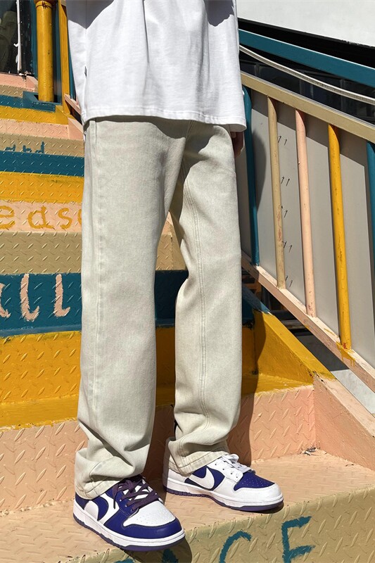 2025春季新款！宽松直筒印花牛仔长裤805-D32-P55控68,男装休闲裤,星座809B（原星座805）
