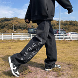 2025秋季新款！宽松阔腿牛仔裤刺绣裤子805-KZ98-P55控68，男装牛仔裤，星座809B（原星座805）