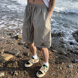 2025夏季新款！宽松直筒刺绣五分休闲裤809B-DK19-P50控68，男装休闲裤，星座809B（原星座805）