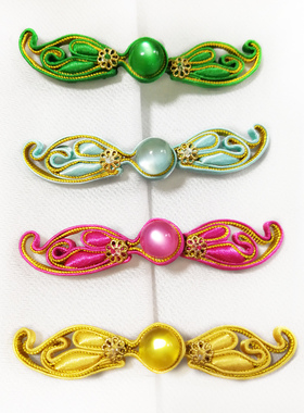 K69小凤尾铜花片装饰汉服礼服旗袍时装软体盘扣纯手工多色可定做