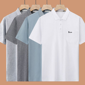 夏季 薄款 POLO衫 半袖 T恤 男士 宽松大码 中老年人纯棉短袖 全棉爸爸装