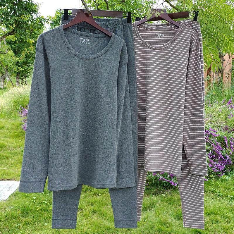 纯棉舒绒秋衣秋裤套装男士中老年人秋冬季加厚大码爸爸款保暖内衣