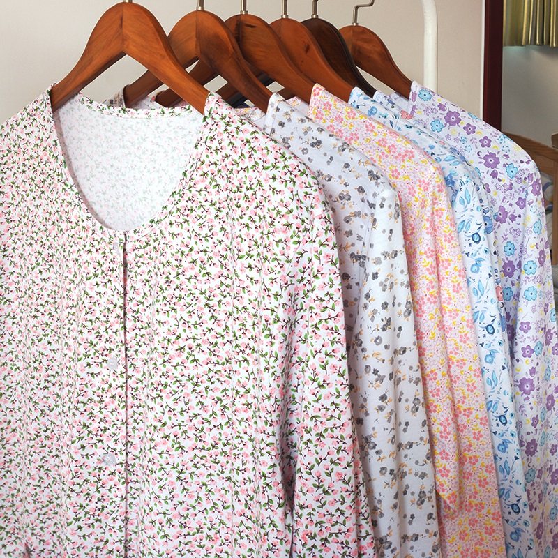 WOMENS COTTON LOOSE LONG-SLEEVED CARDIGAN COTTON MIDDLE-AGED AND ELDERLY PEOPLE PLUS-SIZE FATTENING PLACKET BOTTOMING AUTUMN COAT LINE COAT