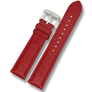 BYIA原装代用依波表软真皮手表带女士款红色蝶恋花系列15 16 17mm