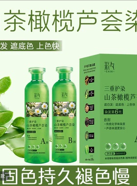 【彩夕山茶花橄榄芦荟染】水晶膏体透明可见染发膏CB01