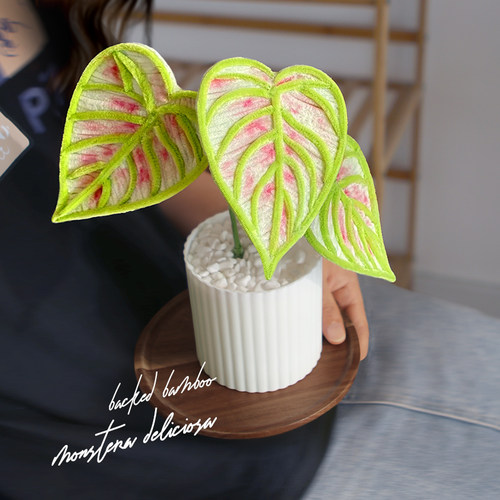 扭扭棒手工diy材料包家居摆件龟背竹发财树简单制作送朋友礼物