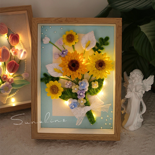 教师节扭扭棒手工diy材料包花束相框画简单制作送朋友礼物