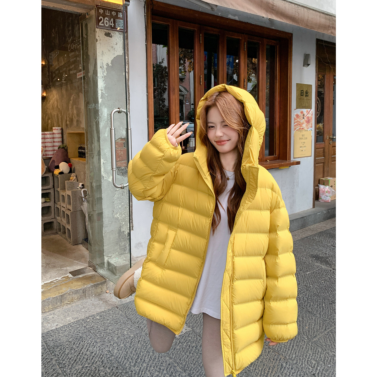 经典中长款排骨95鹅绒羽绒外套女