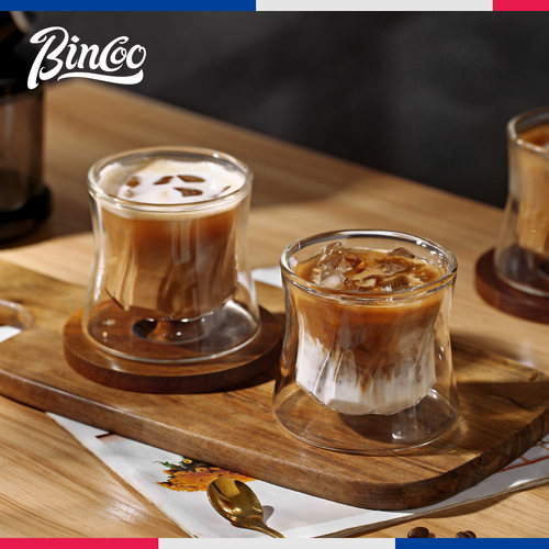 Bincoo玻璃咖啡杯拿铁dirty双层旋转冷萃品鉴杯子水杯高颜值礼盒