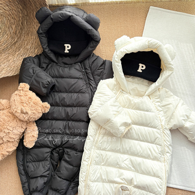 宝宝冬季加厚连体羽绒服防风外套