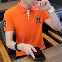 Mùa hè cotton ngắn tay nam T-shirt kinh doanh ve áo giản dị Paul POLO áo sơ mi nam thủy triều kích thước lớn đáy quần áo nam - Polo áo cộc tay nam