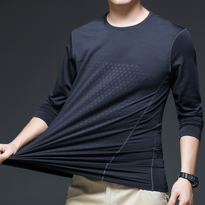 高档气质长袖t恤男士春
