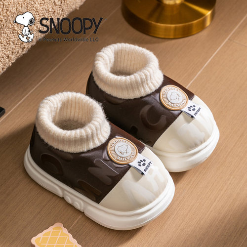 冬季男童女童保暖儿童棉拖鞋包跟
