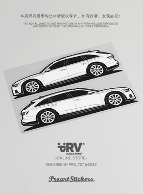 PRV®原创2023 A6C8 allroad&avant旅行车周边插图车贴三角窗贴纸