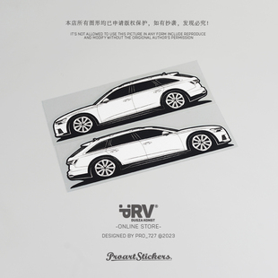 PRV®原创2023 A6C8 allroad&avant旅行车周边插图车贴三角窗贴纸