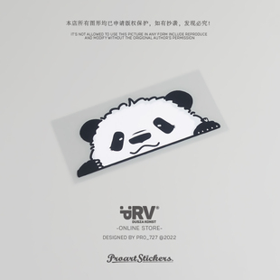 PRV®原创2022 网络热门生物熊猫 PANDA 车贴三角窗挡风玻璃贴纸