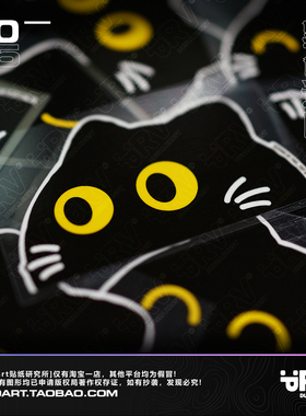 PRV®原创2025 可爱小黑猫 meme网红车贴 摩托车汽车户外防水贴纸