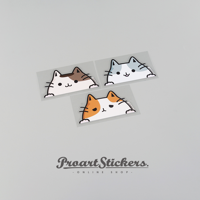 PROart原创 扒窗喵星人可爱猫车贴 萌宠挡风玻璃窗户机盖油箱盖贴