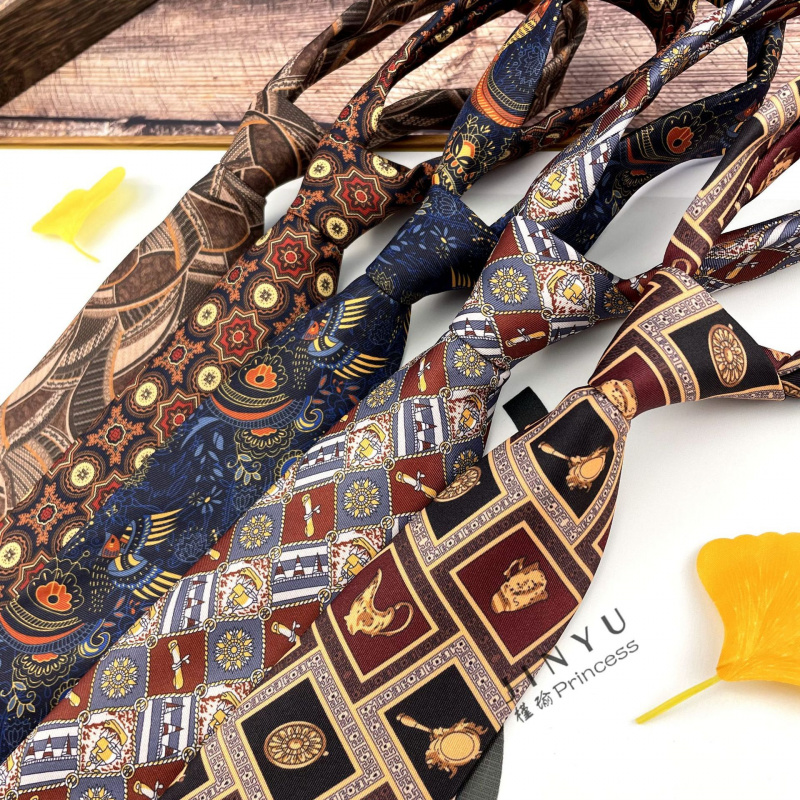 梵高的画作 复古休闲油画领带男古着9CM宽美式印花雅痞风正装配饰