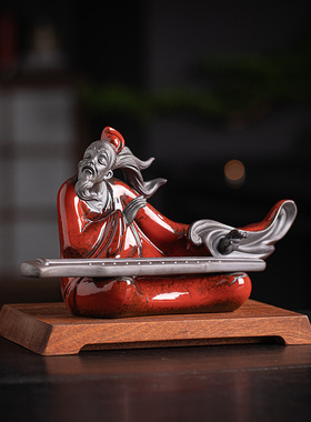 伯牙抚琴陶瓷历史人物摆件高山流水觅知音中式家居客厅书房装饰品