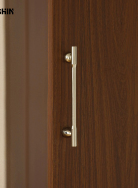 原创法式轻奢简约钛银色黄铜柜门把手衣橱柜门抽屉中古风长拉手