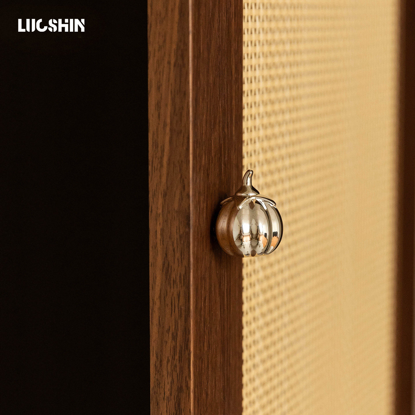 中古风钛银色法式南瓜柜门把手