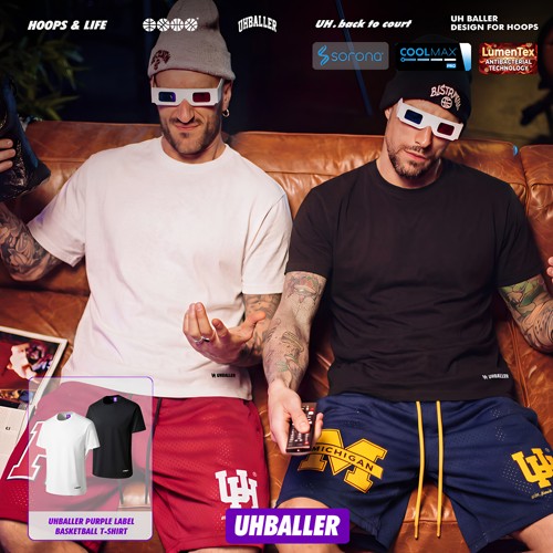 UHBALLER CoolMaxPro美式混纺纯色短袖吸汗速干打底衫透气圆领T恤