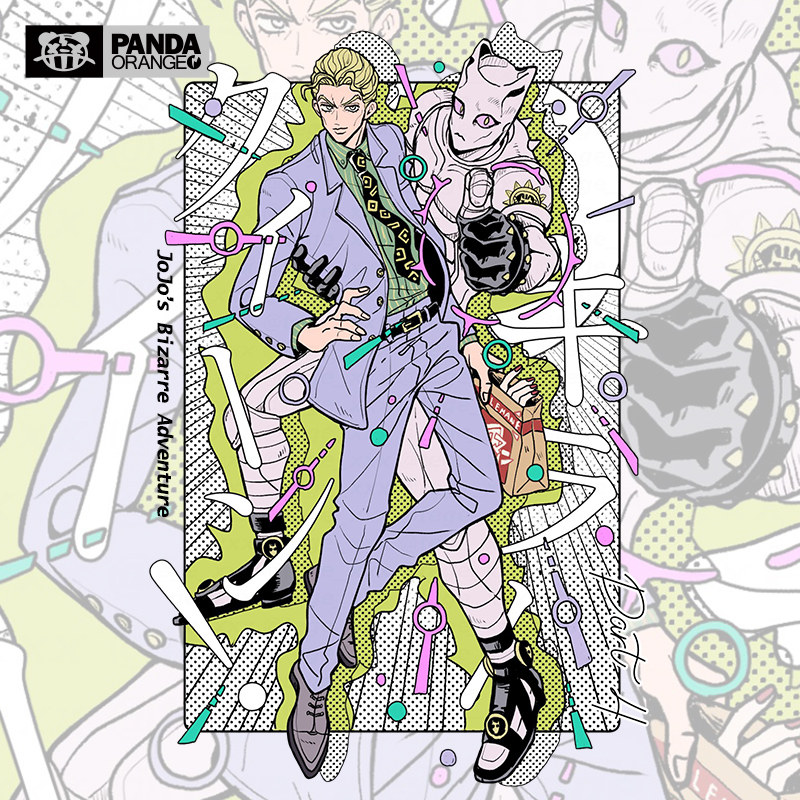 jojo的奇妙冒险联名t恤不灭钻石吉良吉影杀手皇后学生短袖情侣装