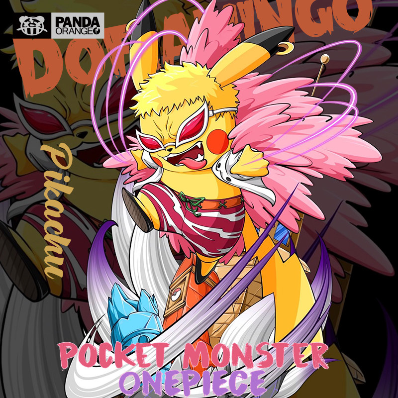 精灵宝可梦短袖t恤男动漫潮牌外套多弗朗明哥衣服皮卡丘联名卫衣