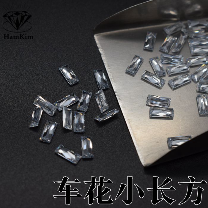 白色小长方形锆石裸石车花diy戒面饰品手表镶嵌专用石宝石CZ裸钻