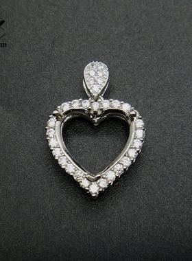 满钻心形吊坠未镶嵌项链寒武纪