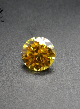 金黄色圆形锆石裸石3mm-20mm尖底钻diy耳钉戒指吊坠未镶嵌cz宝石